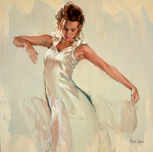 White Dress (study front) by Mark Spain - Original Painting on Board